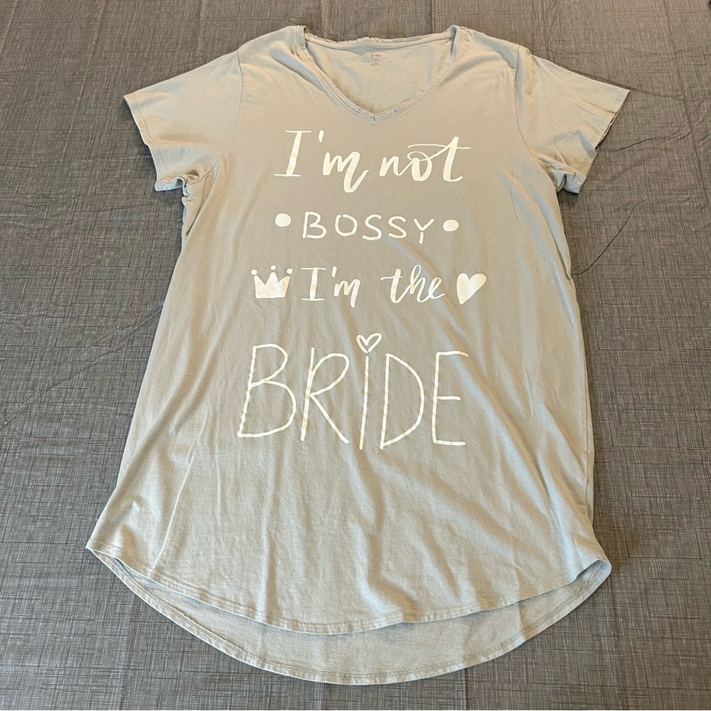 Miss to Mrs - I’m not bossy, I’m the BRIDE sleep shirt - Size Large - Picture 2 of 7